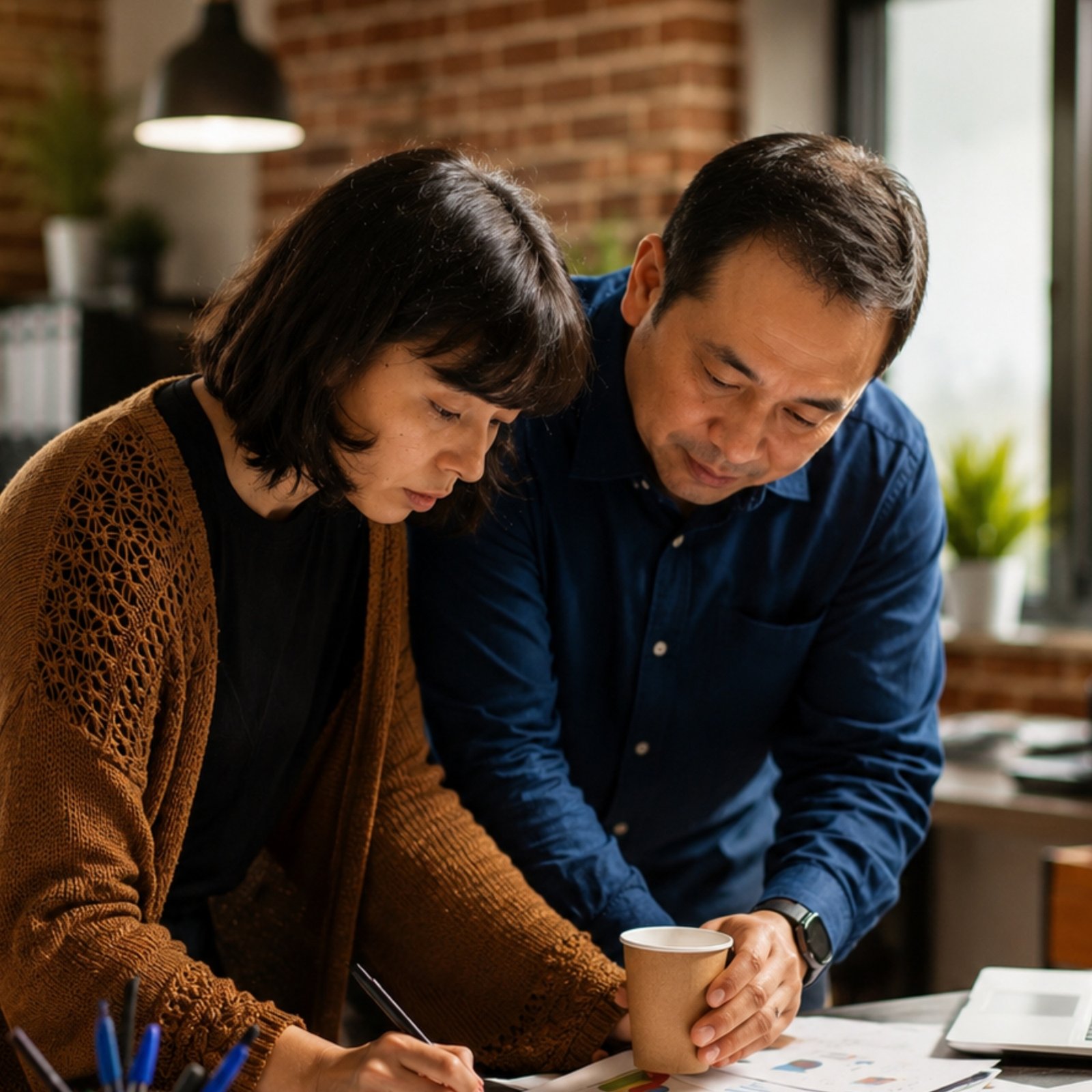 Couple reviewing financial documents while preparing for retirement with a fiduciary financial advisor.